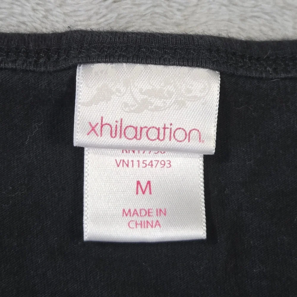 Xhilaration Girls Dress Medium Black Pink Zebra Animal‎ Print 3/4 Sleeve Skater
